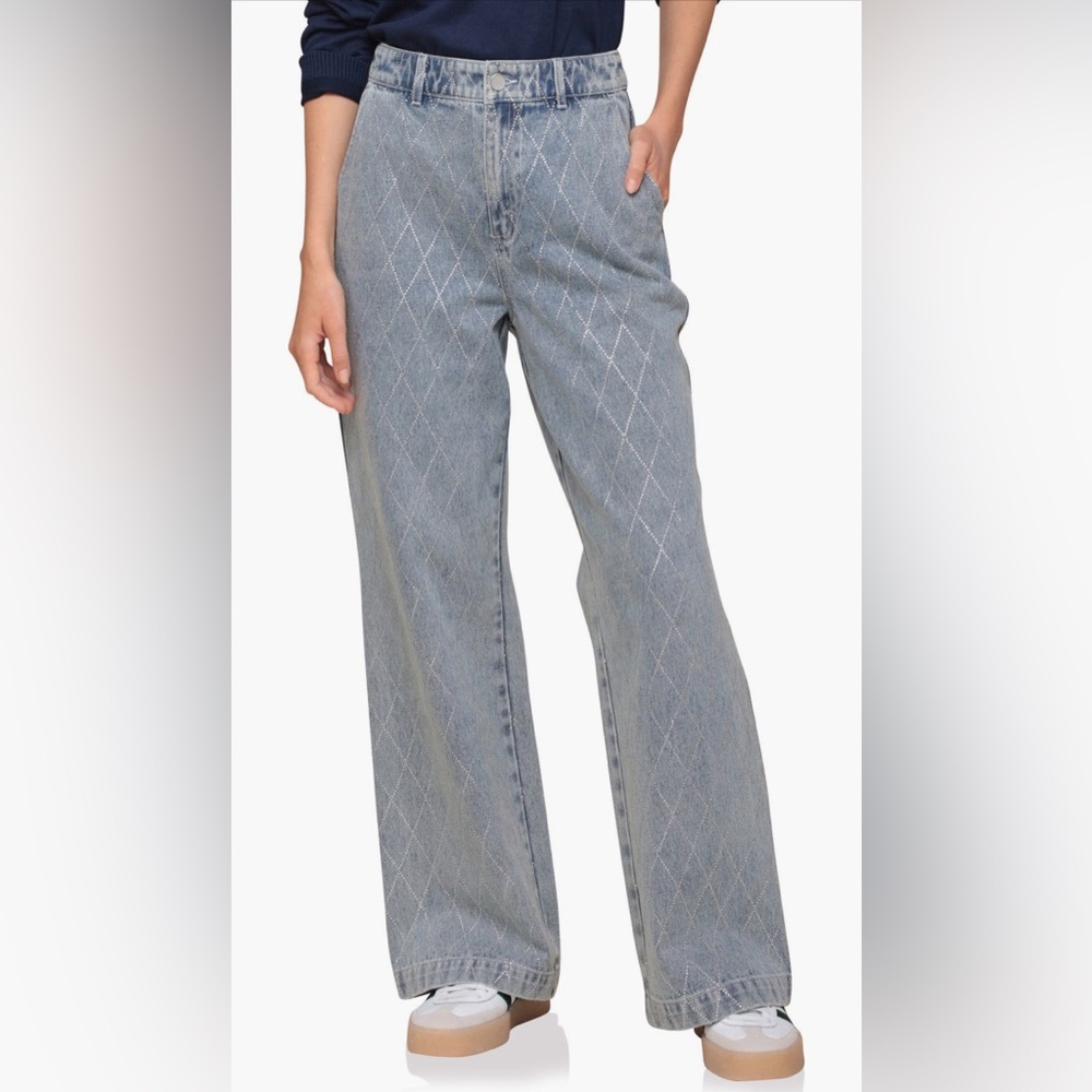 Avec Les Filles all-over diamanté embellishments jeans